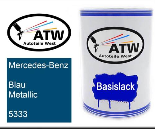 Mercedes-Benz, Blau Metallic, 5333: 500ml Lackdose, von ATW Autoteile West.